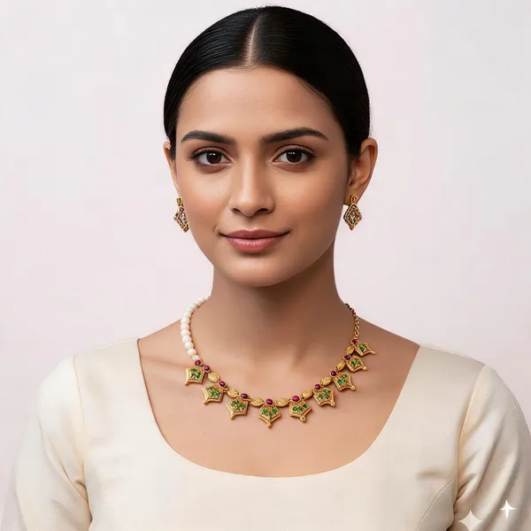 Vilakku_Necklace_Set_Green