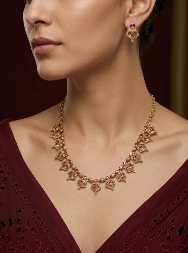 Vilakku_Necklace_Set_-_Pink