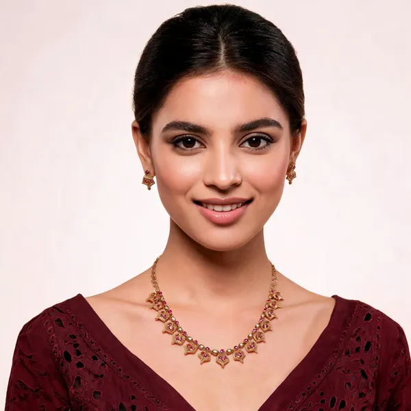 Vilakku_Necklace_Set_Pink