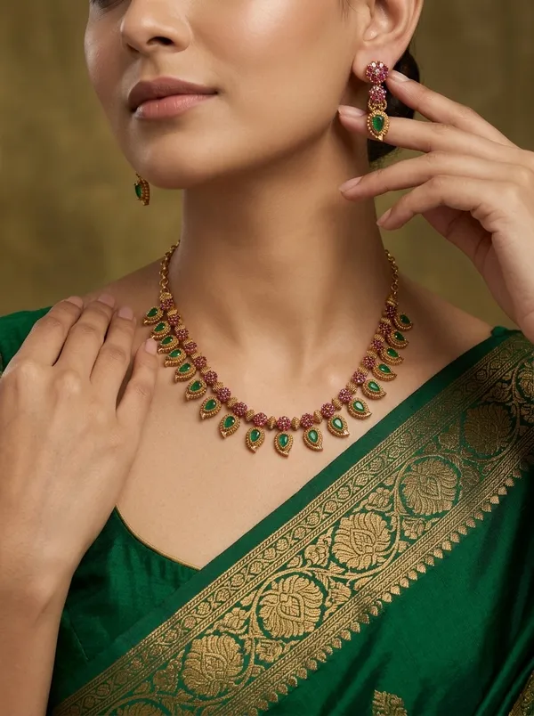 Temple_Thamarai_Necklace_-_Green_&_Pink