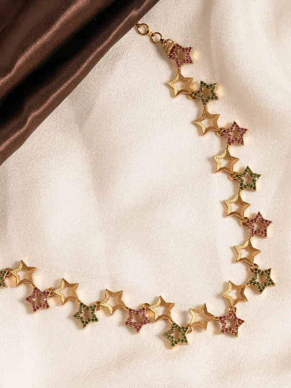 Gopuram_Yali_Necklace_-_Pink_&_Green