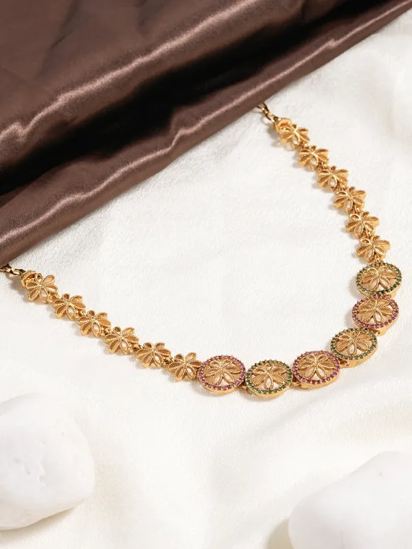 Gopuram_Mayil_Necklace_-_Pink_&_Green