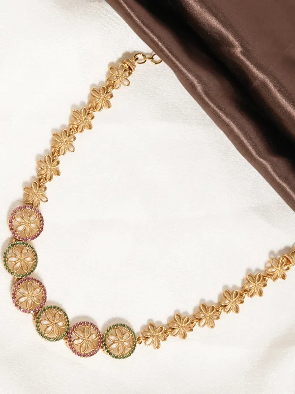 Gopuram_Mayil_Necklace_-_Pink_&_Green