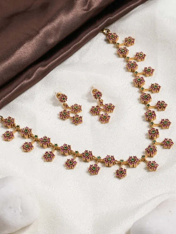 Gopuram_Hamsa_Necklace_-_Pink_&_Green