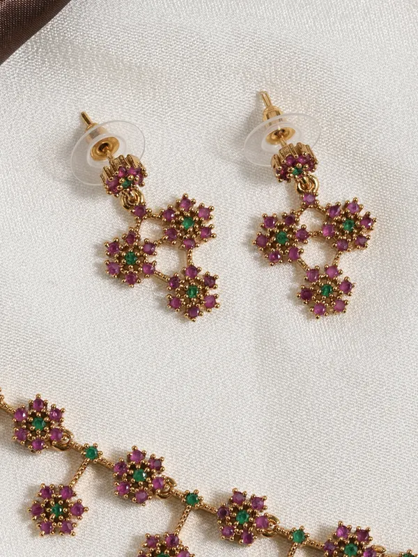 Gopuram_Hamsa_Necklace_-_Pink_&_Green