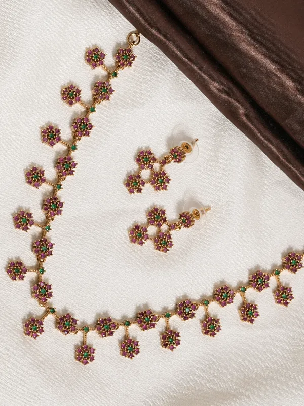 Gopuram_Hamsa_Necklace_-_Pink_&_Green