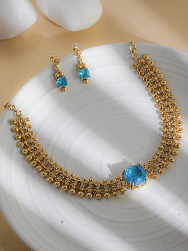 Gopuram_Lotus_Necklace_-_Blue