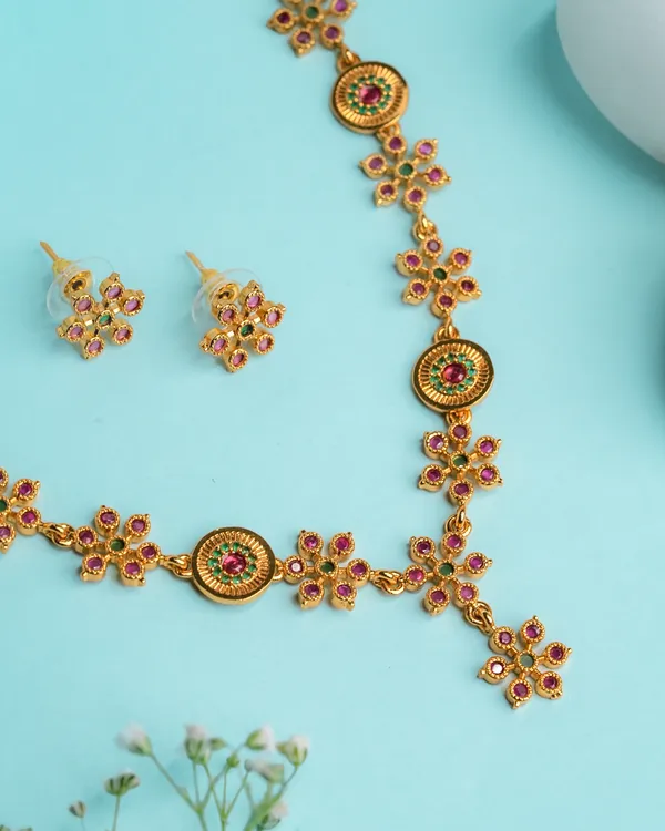 Temple_Kasu_Necklace_-_Pink_&_Green