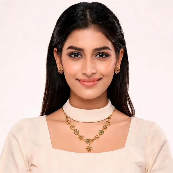 Temple_Kasu_Necklace_Pink_And_Green