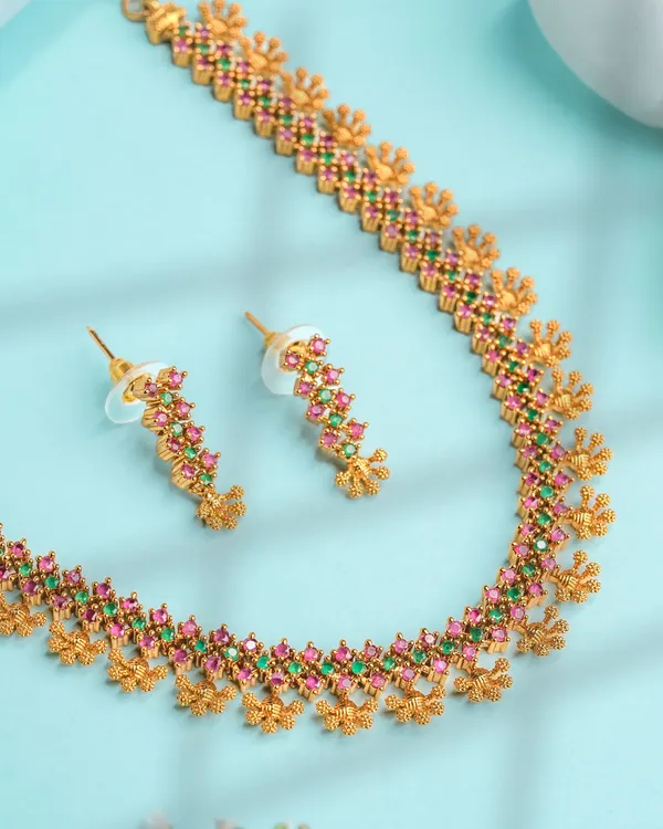 Temple_Mayil_Necklace_-_Pink_&_Green