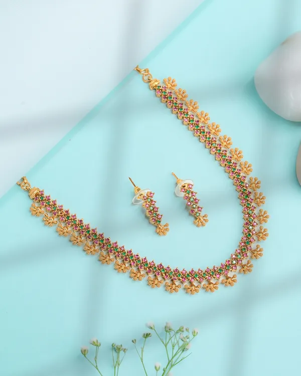 Temple_Mayil_Necklace_-_Pink_&_Green