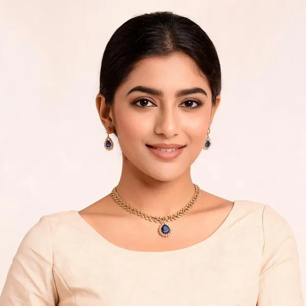 Temple_Deepam_Necklace_Blue