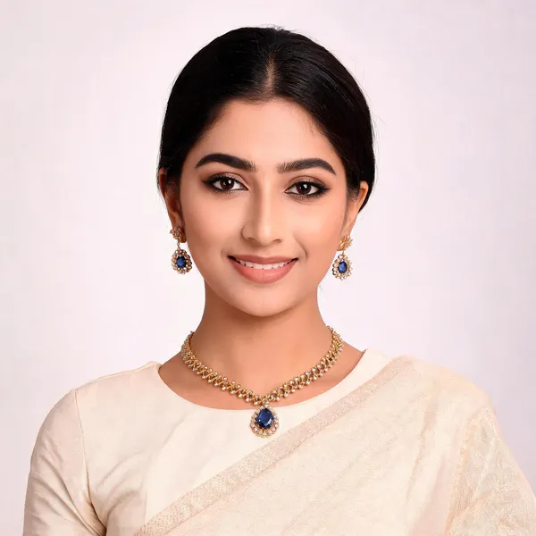 Temple_Deepam_Necklace_Blue