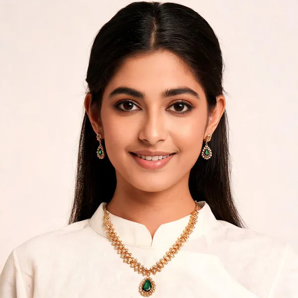 Temple_Deepam_Necklace_Green