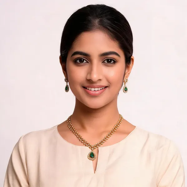 Temple_Deepam_Necklace_Green
