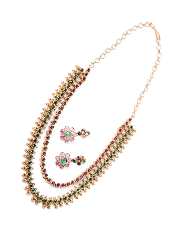 Mango_Kolam_Necklace_-_Pink_&_Green