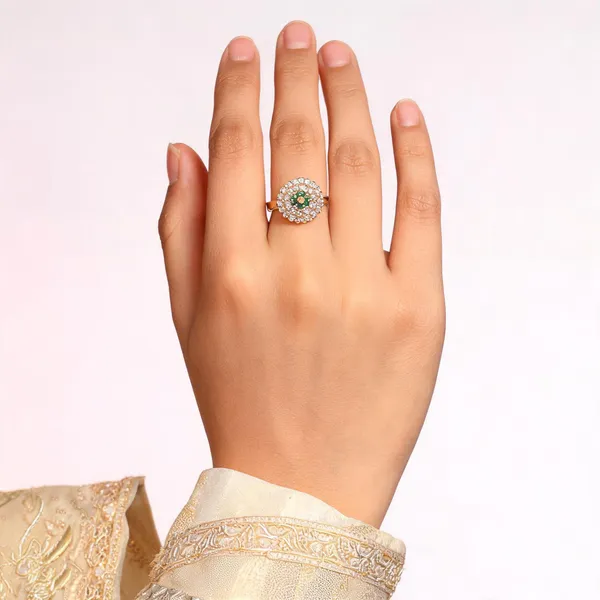 Kasavu_Bloom_Ring_White_And_Green