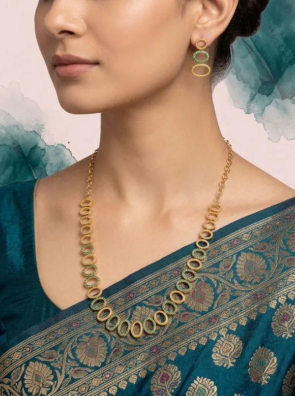 Vosgi_Green_Stone_Oval_Link_Necklace_Set_Design