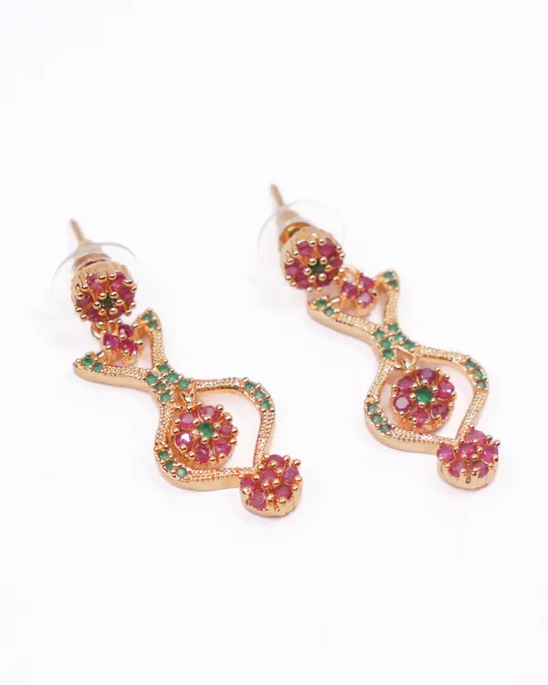 Heritage_Ruby_CZ_Choker_Necklace_Set_|_Gold-Plated_Antique_Bridal_Jewellery_with_Earrings