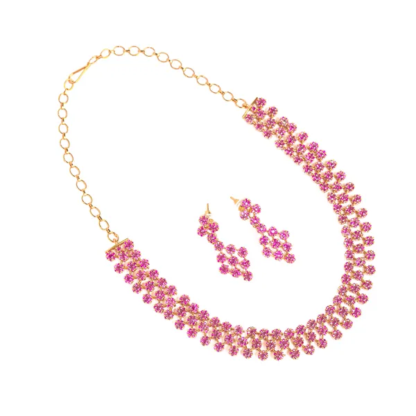 Vosgi_Pink_Ruby_Stone_Gold_Plated_South_Indian_Necklace_Set