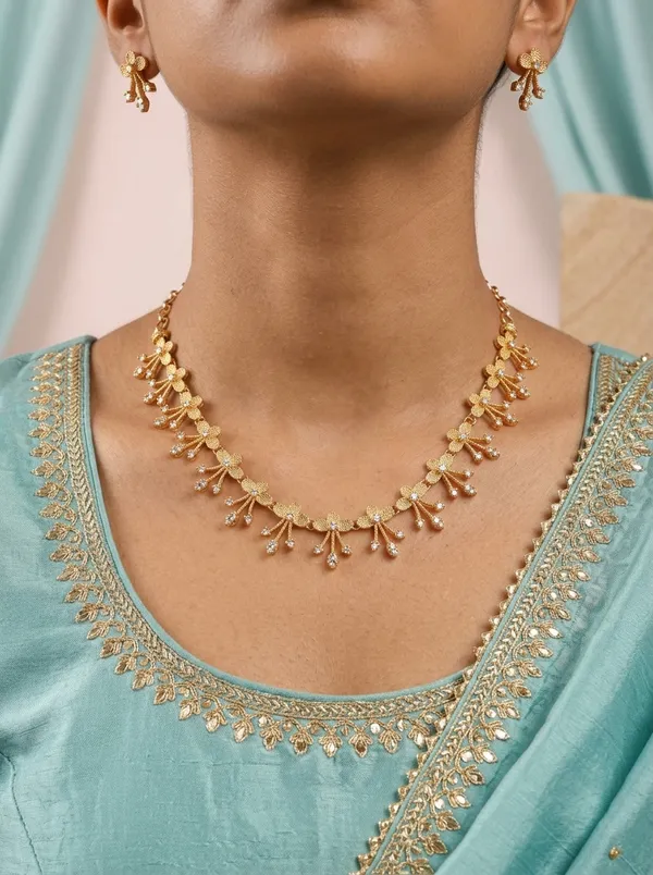 Pearl_White_Floral_Cascade_Necklace_Set_|_High-Quality_Long-Lasting_Jewellery