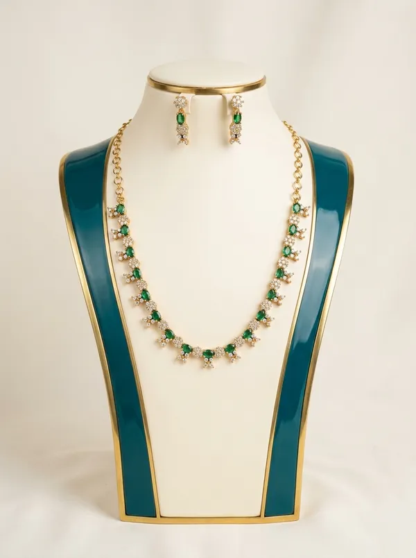 Vosgi_Green_Stone_Floral_Tassel_Necklace_Set_Design
