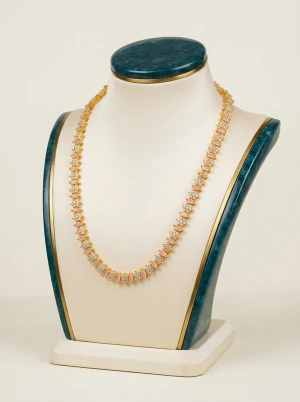Vosgi_White_Stone_Floral_Tennis_Gold_Necklace_Design