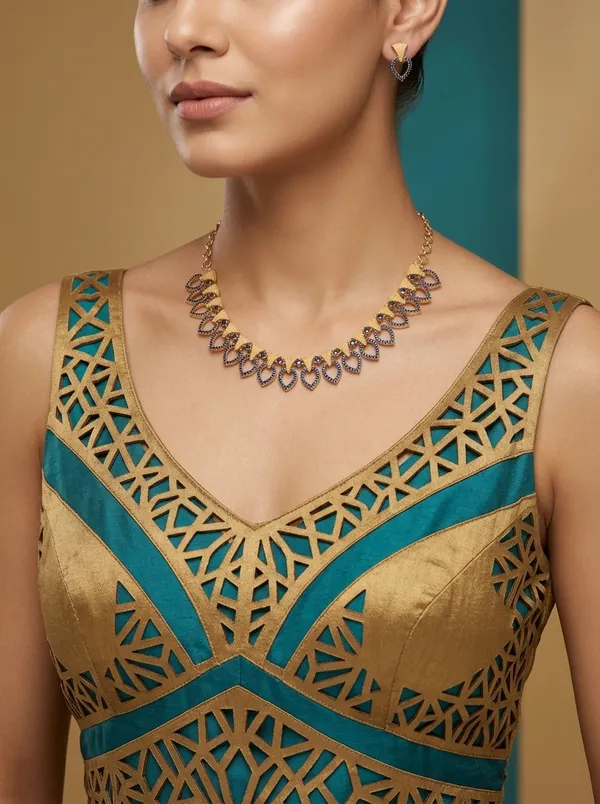 Vosgi_Blue_Stone_Scalloped_Fan_Necklace_Set_Design