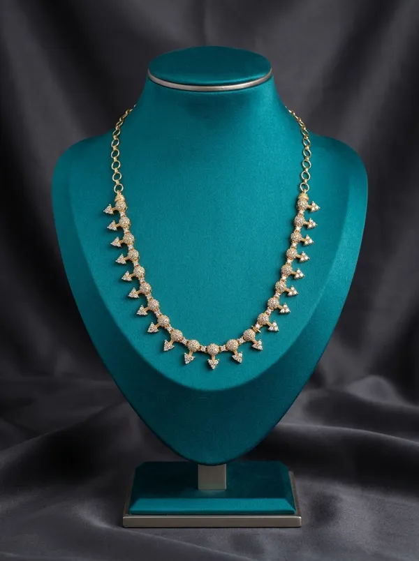 Vosgi_White_Stone_Floral_Fringe_Necklace_Design