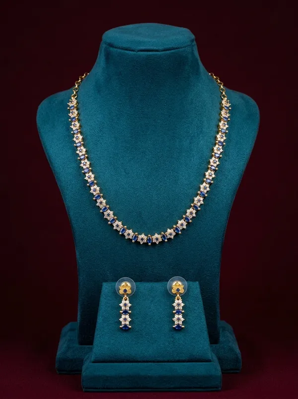 Vosgi_Blue_Stone_Floral_Tennis_Necklace_Set_Design