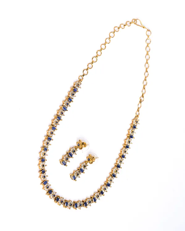 Vosgi_Blue_Stone_Floral_Tennis_Necklace_Set_Design