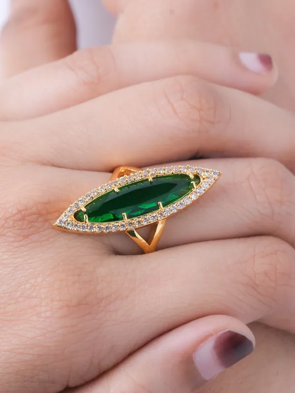 Vosgi_Gold_Plated_Emerald_Green_Marquise_Cut_CZ_Stone_Statement_Ring