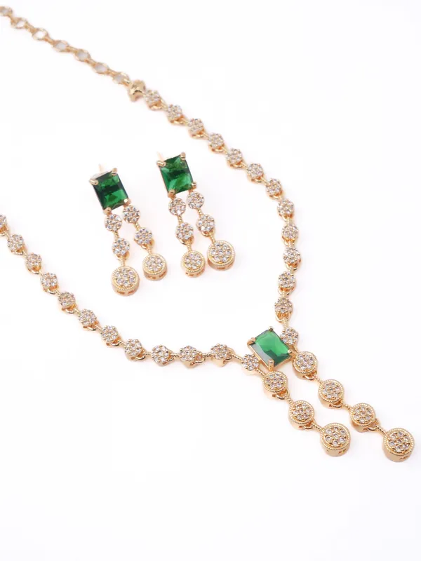 Emerald_Green_Crystal_Link_Statement_Necklace_Set_|_High-Quality_Long-Lasting_Jewellery