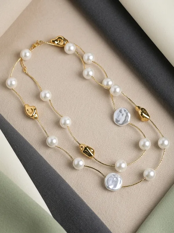 Vosgi_Pearl_&_Gold_Nugget_Layered_Necklace_Design