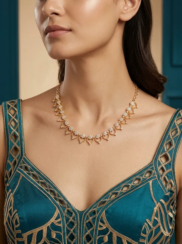 Vosgi_Gold_Plated_White_CZ_Stone_Heart_Motif_Necklace