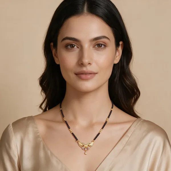 Black_Beaded_Gold_Tone_Mangalsutra_Necklace_For_Women