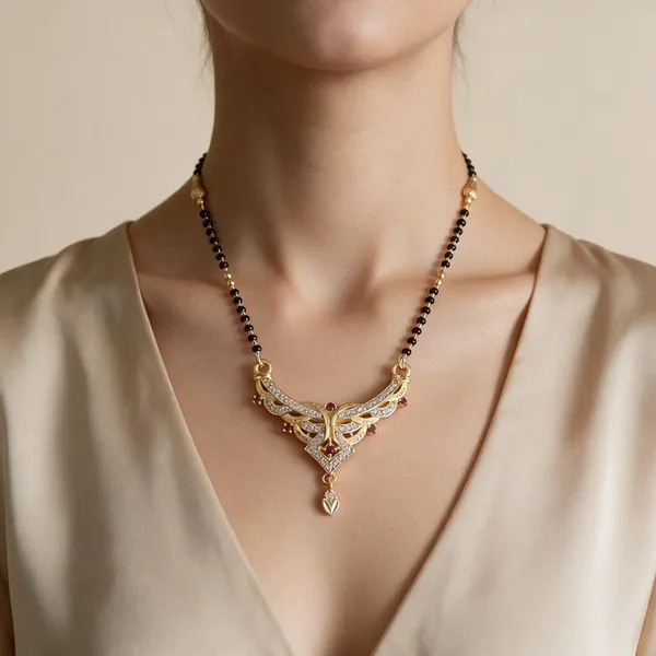 Black_Beaded_Gold_Tone_Mangalsutra_Necklace_For_Women