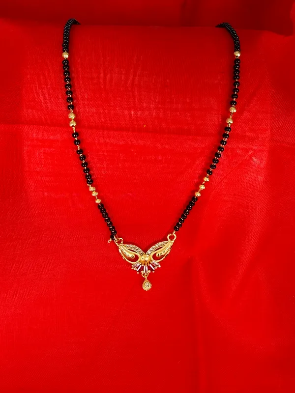 Black_Beaded_Gold_Tone_Mangalsutra_Necklace_For_Women