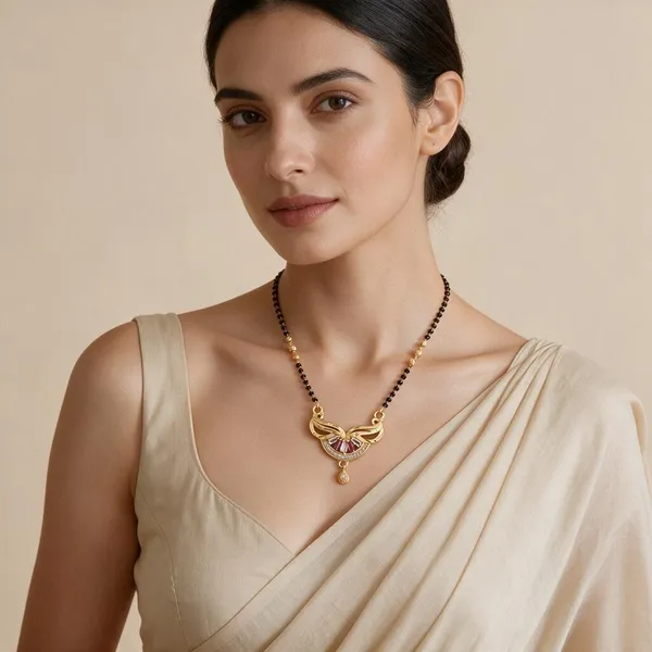 Gold-Tone_Black_Beaded_Mangalsutra_Necklace_For_Women