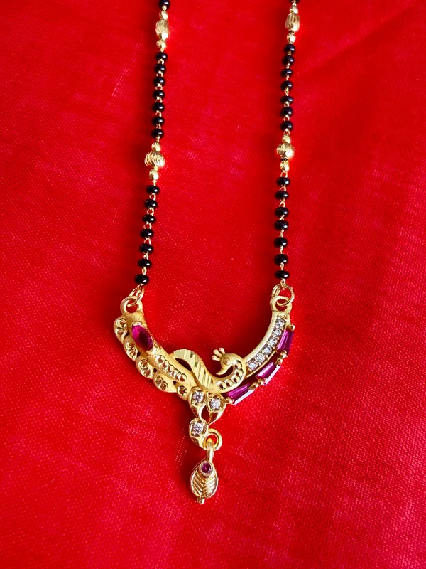 Black_Bead_Gold_Tone_Peacock_Mangalsutra_Necklace_For_Women