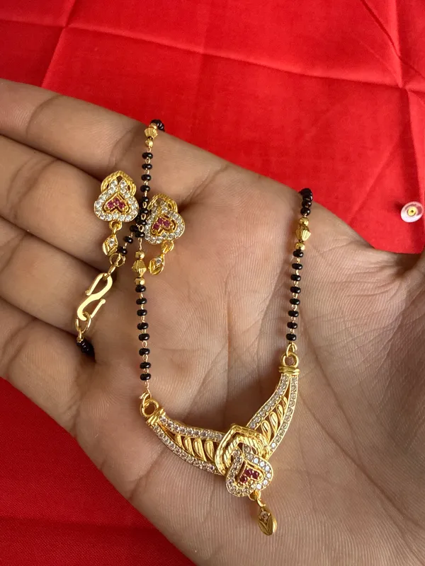 Gold_Tone_Stone_Studded_Mangalsutra_Set_For_Women