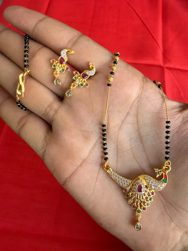 Gold_Tone_Stone_Studded_Mangalsutra_Set_For_Women