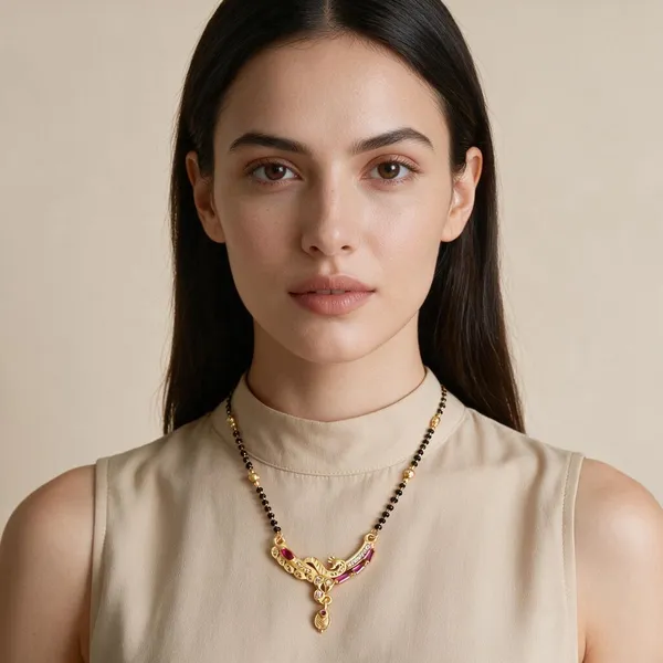 Black_Bead_Gold_Tone_Peacock_Mangalsutra_Necklace_For_Women