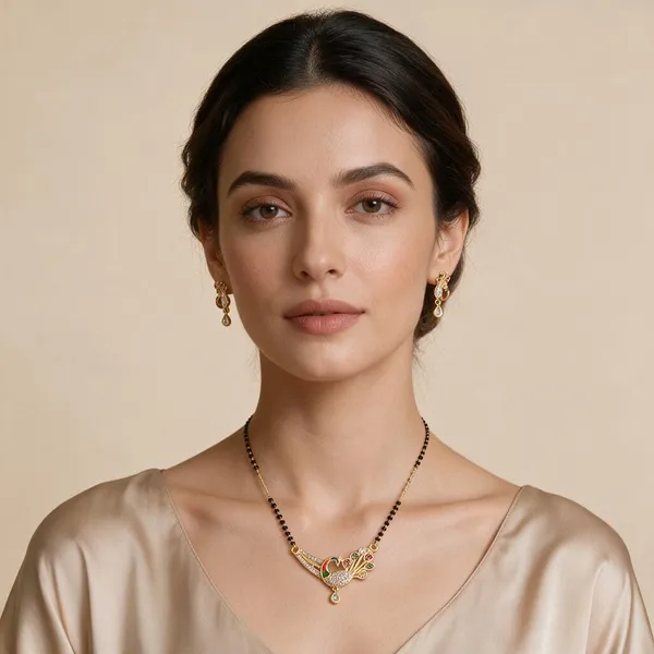 Gold_Tone_Peacock_Beaded_Mangalsutra_Set_For_Women