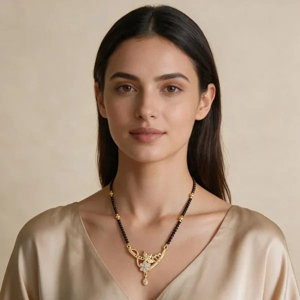 Black_Beaded_Gold_Tone_Floral_Mangalsutra_Necklace_For_Women
