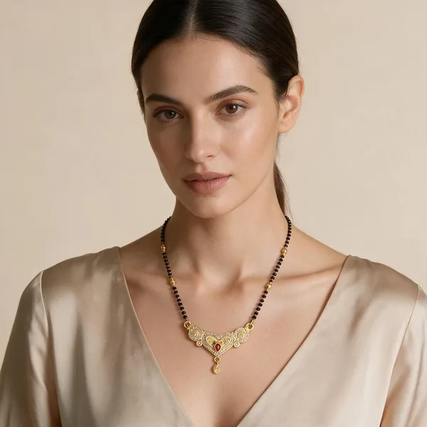 Gold_Tone_Heart_Pendant_Mangalsutra_Set_For_Women