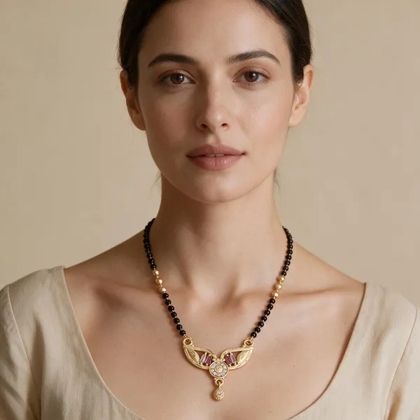 Black_Beaded_Gold_Tone_Mangalsutra_Necklace_For_Women