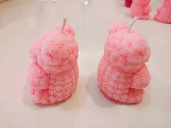 Pink_Floral_Pattern_Teddy_Bear_Decorative_Candle