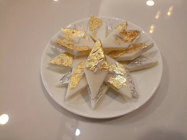 White_Indian_Mithai_With_Gold_And_Silver_Leaf