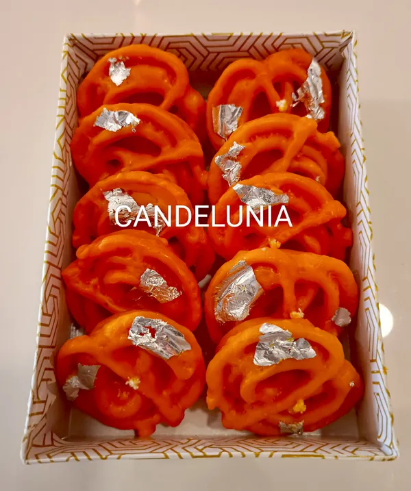 Orange_Imarti_Indian_Sweet_With_Silver_Vark